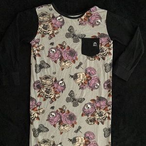 RAGS TO RACHES RARE skeleton skull purple rose flower size 3 - 4